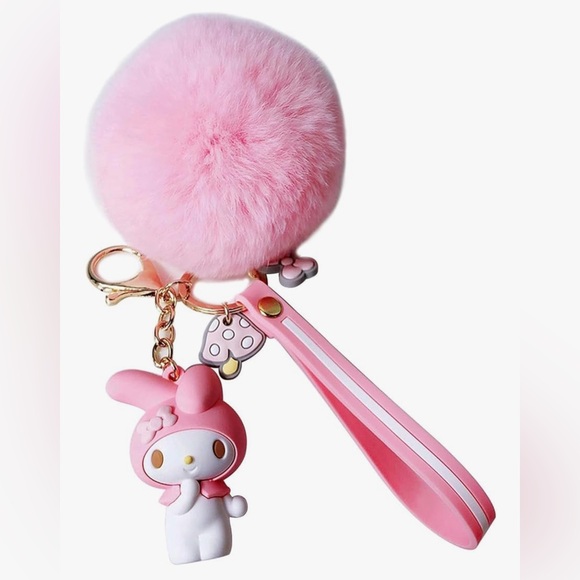 Pink Fluffy My Melody Keychain - Picture 1 of 5